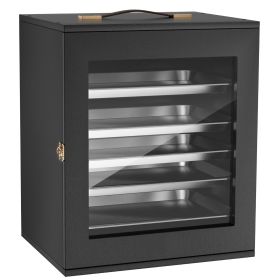 VEVOR Miniatures Storage Case, Fits for 1:2500-1:3500 Scale Models, Wooden Miniatures Display Holder with 5 Tray & 13 Slots