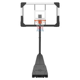 VEVOR Portable Basketball Stand, 8.04 to 10 ft Height Adjustment Basketball Hoop & Goal, Basketballs Hoop Outdoor with 44 inch PC Backboard for K