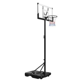 VEVOR Portable Basketball Stand, 10 ft Height Adjustment Basketball Hoop & Goal, Portable Basketballs Hoop with 48 inch PC Backboard & Wheels for