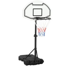 Aosom Poolside Basketball Hoop Stand Portable Basketball System Goal, Adjustable Height 3'-4', 30" Backboard