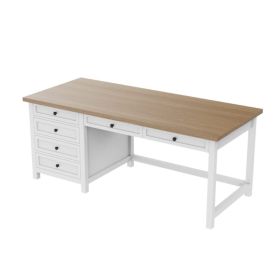 Fixed desk (Main Color: White, Main Material: Metal & Wood)