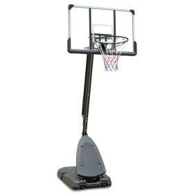 Use for Outdoor Height Adjustable 7.5 to 10ft Basketball Hoop 44 Inch Backboard Portable Basketball Goal System with Stable Base and Wheels (Color: as Pic)