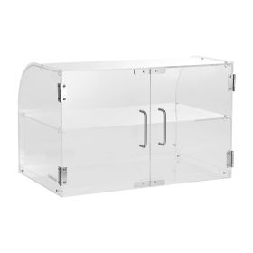 VEVOR Pastry Display Case, 2-Tier Commercial Countertop Bakery Display Case, Acrylic Display Box with Rear Door Access & Removable Shelves (Number of Layers: 2 Layers, Craft: Adhesive Type)